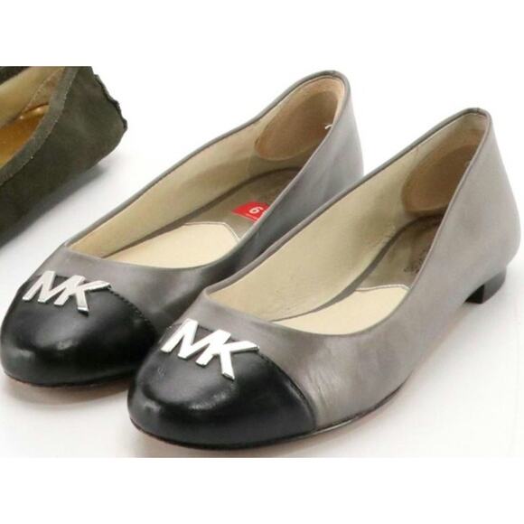 MK Michael Kors Haley Baker Flat metallic logo cap toe MK slip on shoes Size 6.5 - Picture 1 of 5